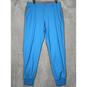 REDVANLY Pants Mens Large Blue Golf Joggers Stretch Cuffed Performance Halliday